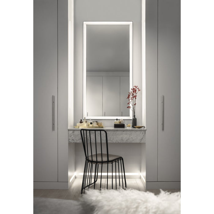 Elan Ryame 30" Lighted Mirror, Matte Black/Mirror