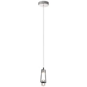 Elan Ayse 1Lt LED Mini Pendant, Matte Black/Clear Bubble Optical Crystal - 84188