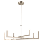 Kichler Elan Priam 44in 6-Light Chandelier | Minimalist Polished Nickel Steel | Living Room & Dining Room | 1540 Lumens 3000K Dimmable | Model 84328PN