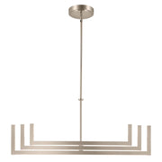 Kichler Elan Priam 44in 6-Light Chandelier | Minimalist Polished Nickel Steel | Living Room & Dining Room | 1540 Lumens 3000K Dimmable | Model 84328PN
