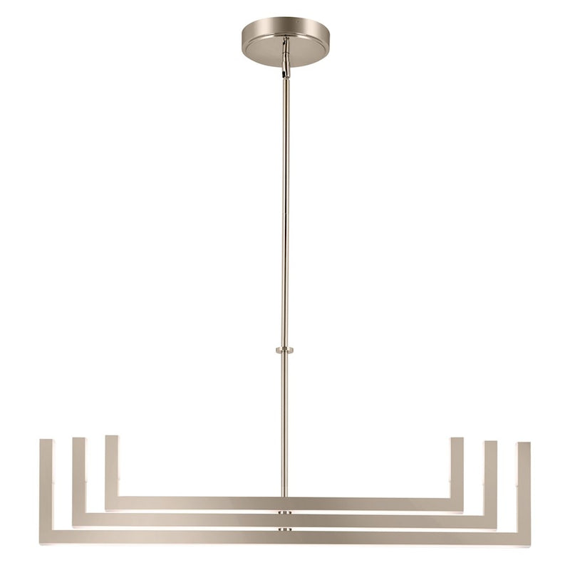 Kichler Elan Priam 44in 6-Light Chandelier | Minimalist Polished Nickel Steel | Living Room & Dining Room | 1540 Lumens 3000K Dimmable | Model 84328PN