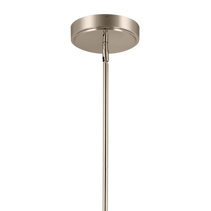 Kichler Elan Priam 44in 6-Light Chandelier | Minimalist Polished Nickel Steel | Living Room & Dining Room | 1540 Lumens 3000K Dimmable | Model 84328PN