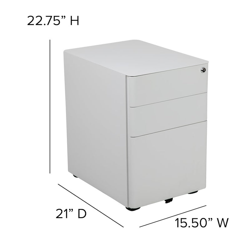 Flash Furniture Modern 3-Drawer Filing Cabinet