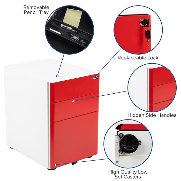 Flash Furniture Modern 3-Drawer Filing Cabinet
