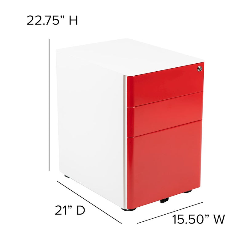 Flash Furniture Modern 3-Drawer Filing Cabinet