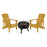 Flash Furniture Charlestown 3 Pc Adirondacks/Fire Pit