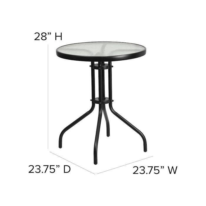 Flash Furniture Brazos 3 Pc Patio, Round Table/2 Chairs