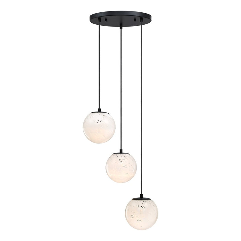 Designers Fountain Circo 3Lt 7" Chandelier, Black/White Art