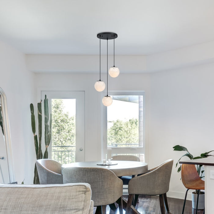 Designers Fountain Circo 3Lt 7" Chandelier, Black/White Art