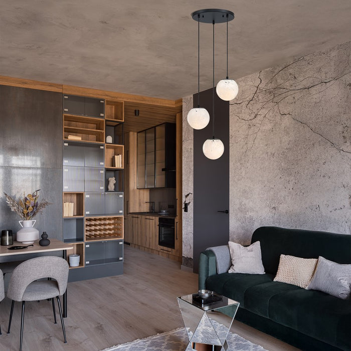 Designers Fountain Circo 3Lt 7" Chandelier, Black/White Art