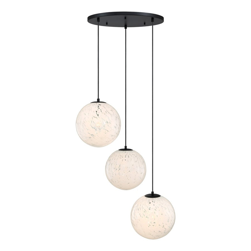 Designers Fountain Circo 3Lt 12" Chandelier, Black/White Art