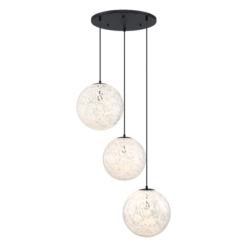Designers Fountain Circo 3Lt 14" Chandelier, Black/White Art