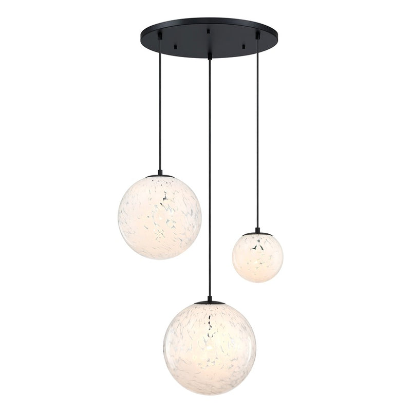 Designers Fountain Circo 3Lt Chandelier, Black/White Art - D282M-3CHD-MB