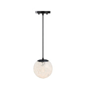 Designers Fountain Circo 1Lt 7" Globe Pendant, Black/White Art - D282M-7P-MB