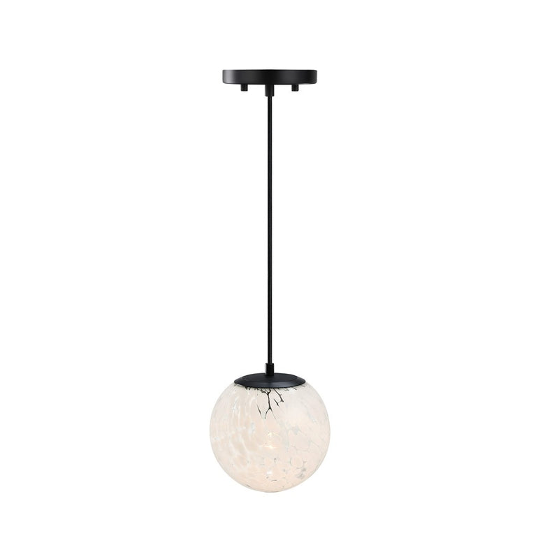 Designers Fountain Circo 1Lt 7" Globe Pendant, Black/White Art - D282M-7P-MB
