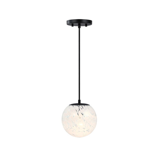 Designers Fountain Circo 1Lt 7" Globe Pendant, Black/White Art