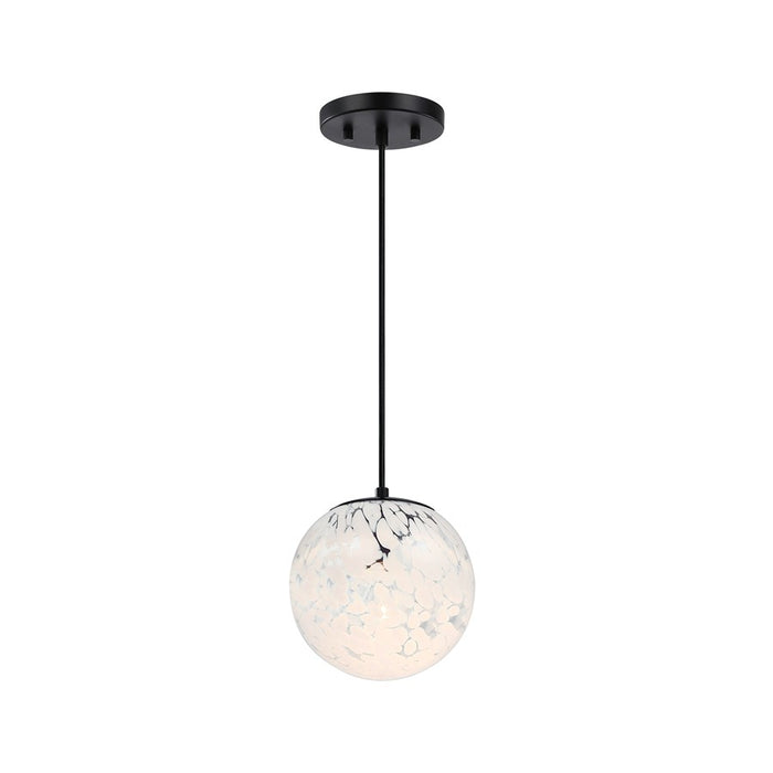 Designers Fountain Circo 1Lt 7" Globe Pendant, Black/White Art