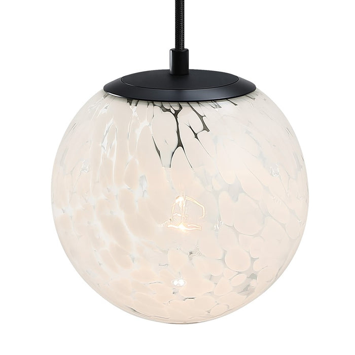 Designers Fountain Circo 1Lt 7" Globe Pendant, Black/White Art
