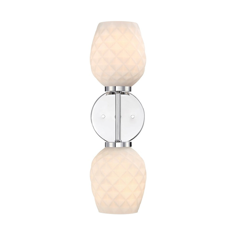 Designers Fountain Dita 2Lt 5" Wall Sconce, Nickel/Etched Opal - D289M-2WS-PN