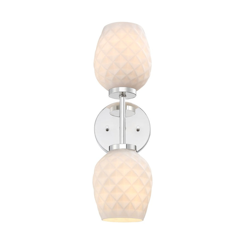 Designers Fountain Dita 2Lt 5" Wall Sconce, Nickel/Etched Opal