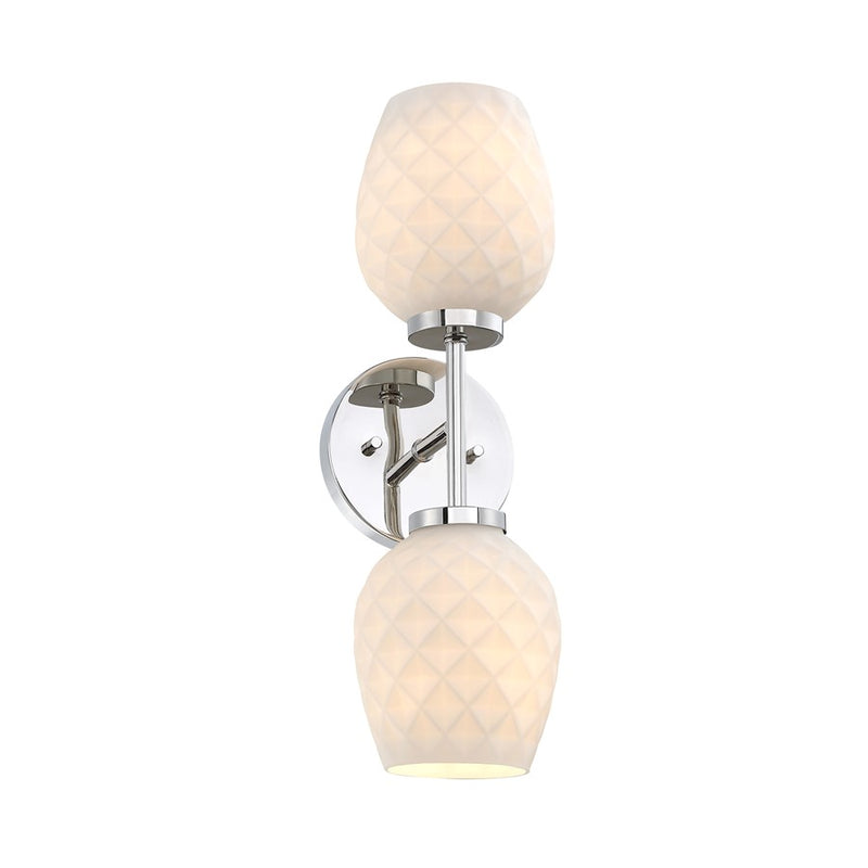 Designers Fountain Dita 2Lt 5" Wall Sconce, Nickel/Etched Opal