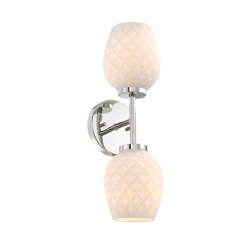 Designers Fountain Dita 2Lt 5" Wall Sconce, Nickel/Etched Opal