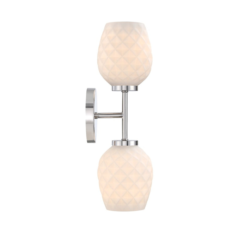 Designers Fountain Dita 2Lt 5" Wall Sconce, Nickel/Etched Opal