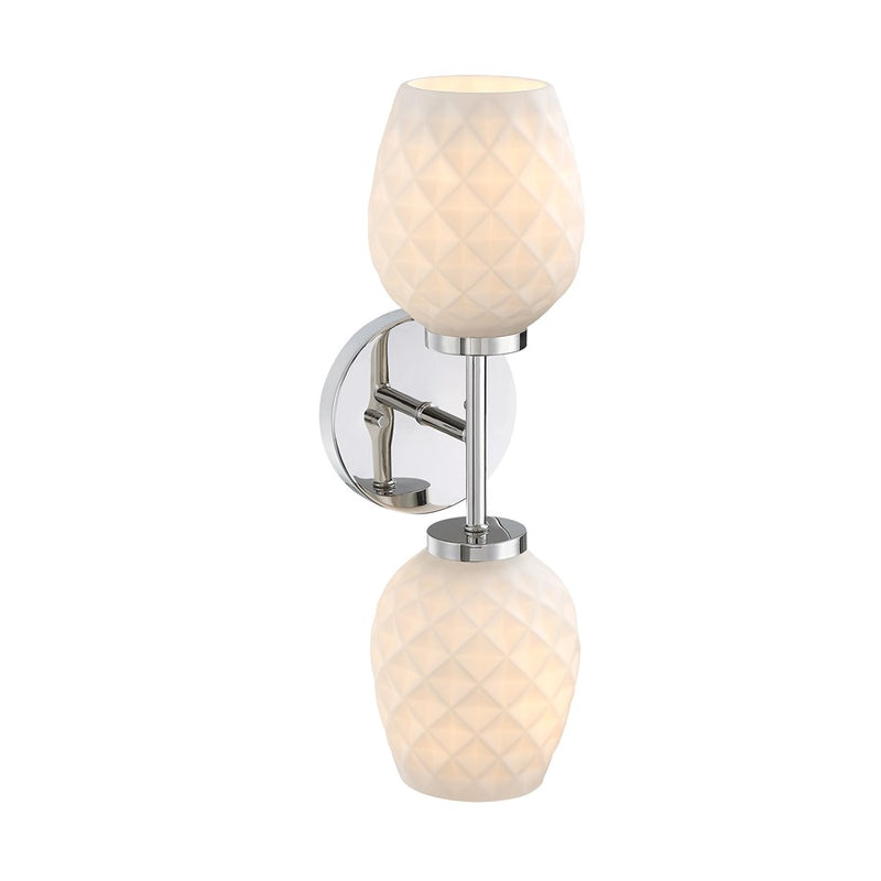 Designers Fountain Dita 2Lt 5" Wall Sconce, Nickel/Etched Opal