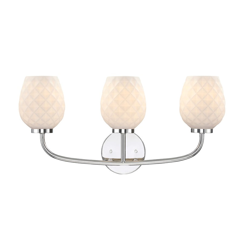 Designers Fountain Dita 3Lt 23" Vanity, Nickel/Etched Opal - D289M-3B-PN