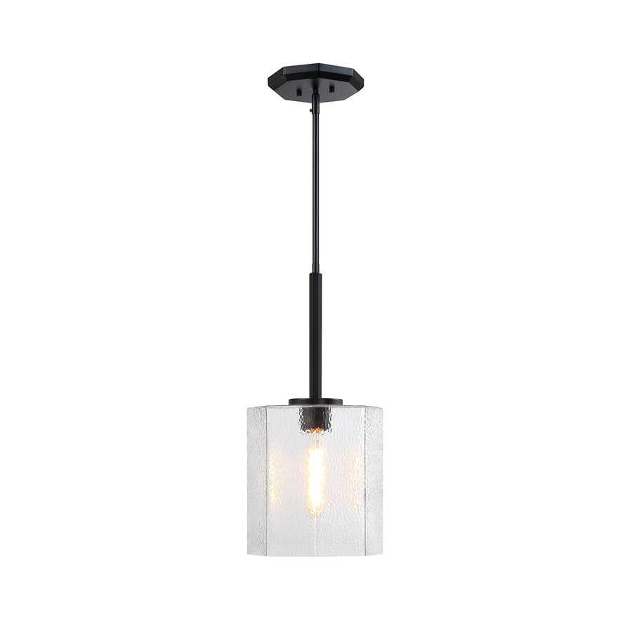 Designers Fountain Haven 1Lt 10" Geometric Pendant, BLK/Rippled - D309M-10P-MB