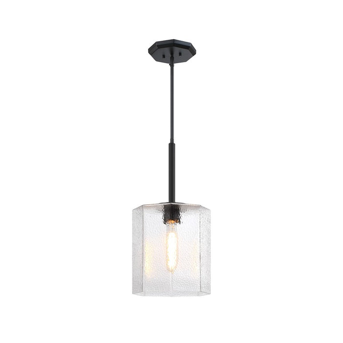 Designers Fountain Haven 1Lt 10" Geometric Pendant, BLK/Rippled