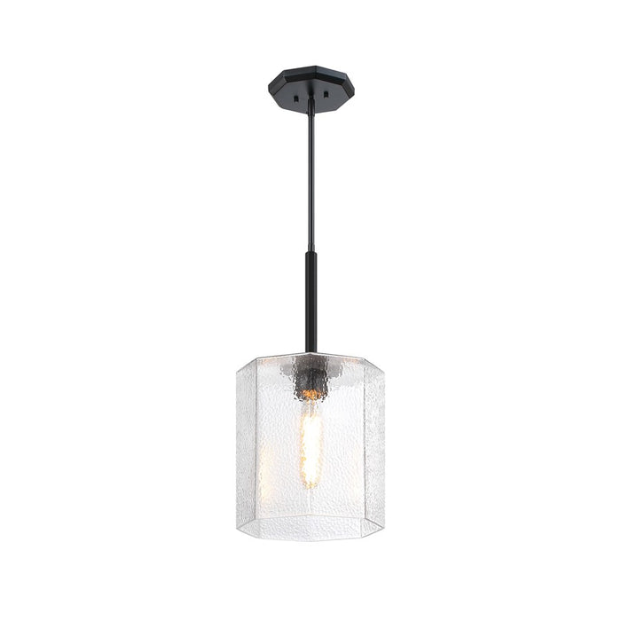 Designers Fountain Haven 1Lt 10" Geometric Pendant, BLK/Rippled