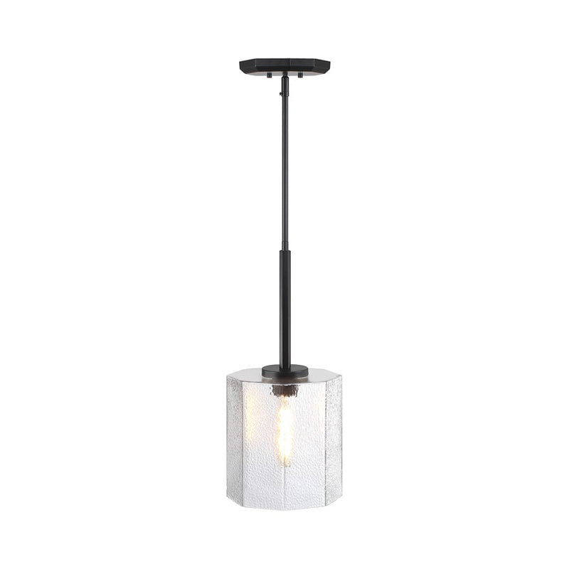 Designers Fountain Haven 1Lt 10" Geometric Pendant, BLK/Rippled