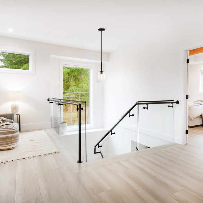 Designers Fountain Haven 1Lt 10" Geometric Pendant, BLK/Rippled