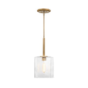 Designers Fountain Haven 1Lt 10" Geo. Pendant, Brass/Rippled - D309M-10P-OSB