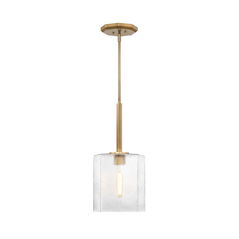 Designers Fountain Haven 1Lt 10" Geo. Pendant, Brass/Rippled - D309M-10P-OSB