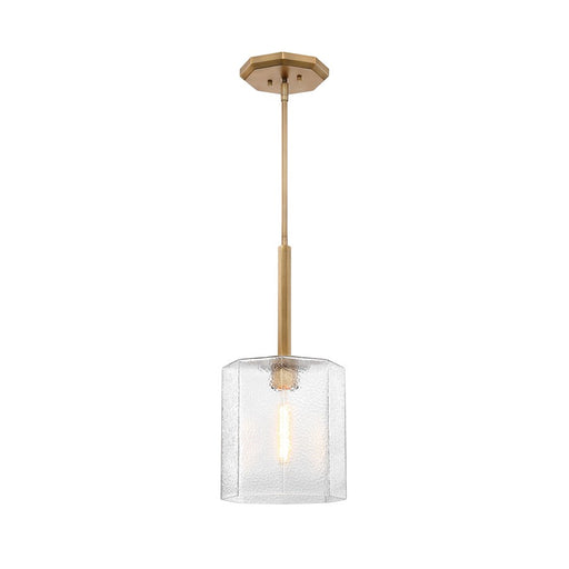 Designers Fountain Haven 1Lt 10" Geo. Pendant, Brass/Rippled