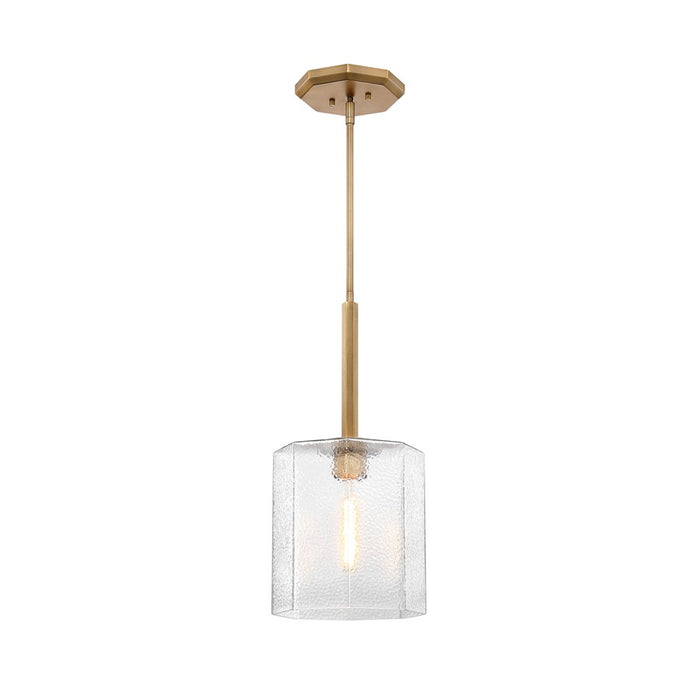 Designers Fountain Haven 1Lt 10" Geo. Pendant, Brass/Rippled