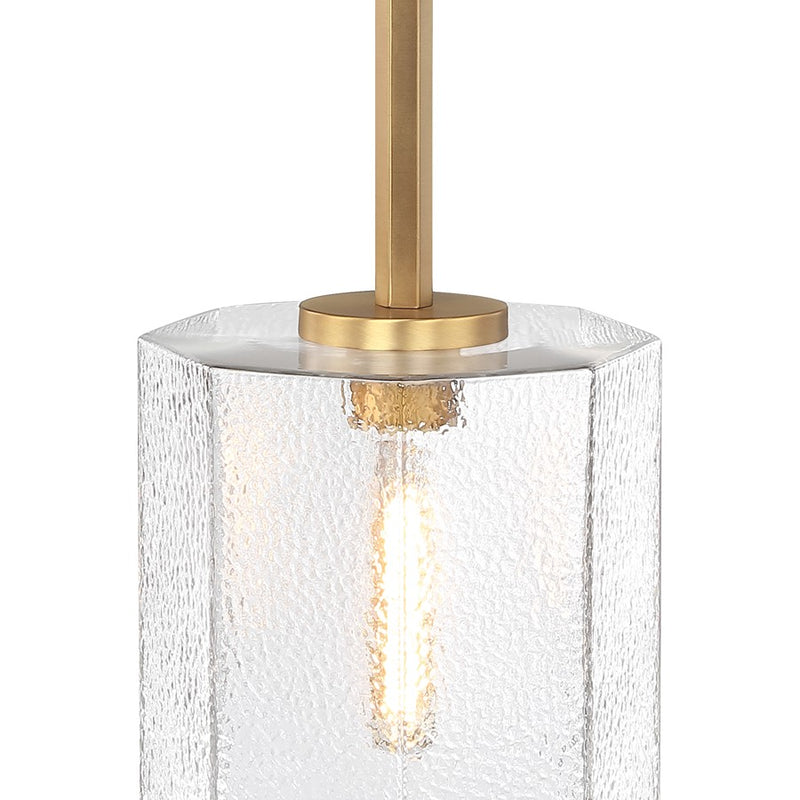 Designers Fountain Haven 1Lt 10" Geo. Pendant, Brass/Rippled