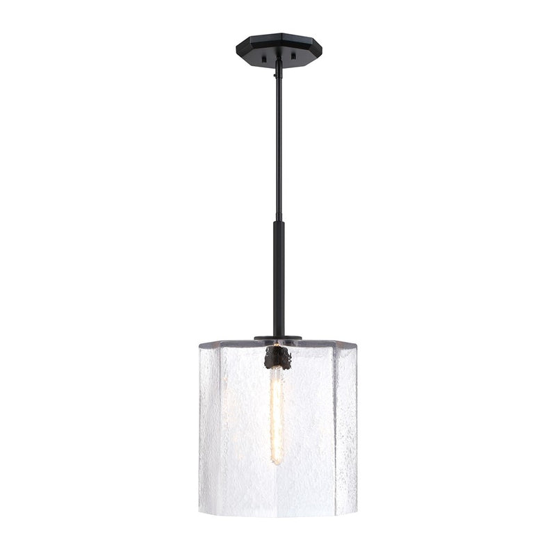Designers Fountain Haven 1Lt 14" Geometric Pendant, BLK/Rippled - D309M-14P-MB