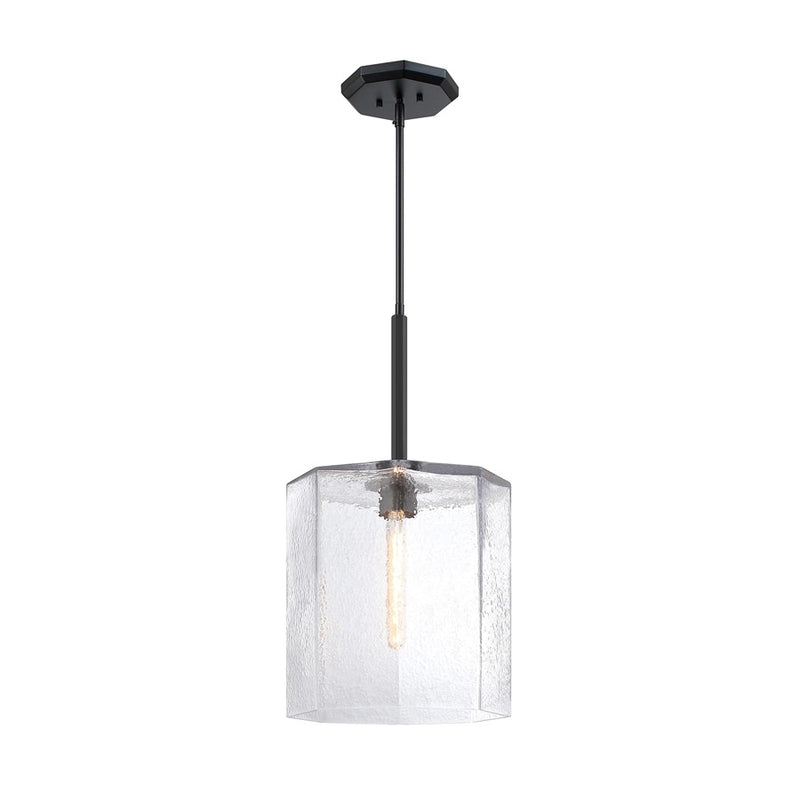 Designers Fountain Haven 1Lt 14" Geometric Pendant, BLK/Rippled