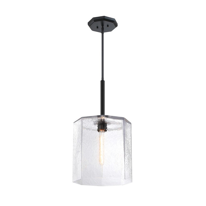 Designers Fountain Haven 1Lt 14" Geometric Pendant, BLK/Rippled