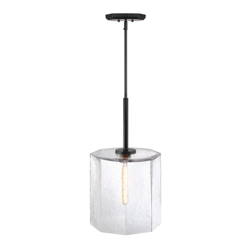 Designers Fountain Haven 1Lt 14" Geometric Pendant, BLK/Rippled