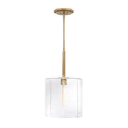 Designers Fountain Haven 1Lt 14" Geo. Pendant, Brass/Rippled - D309M-14P-OSB