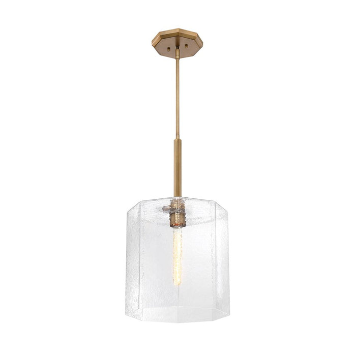 Designers Fountain Haven 1Lt 14" Geo. Pendant, Brass/Rippled