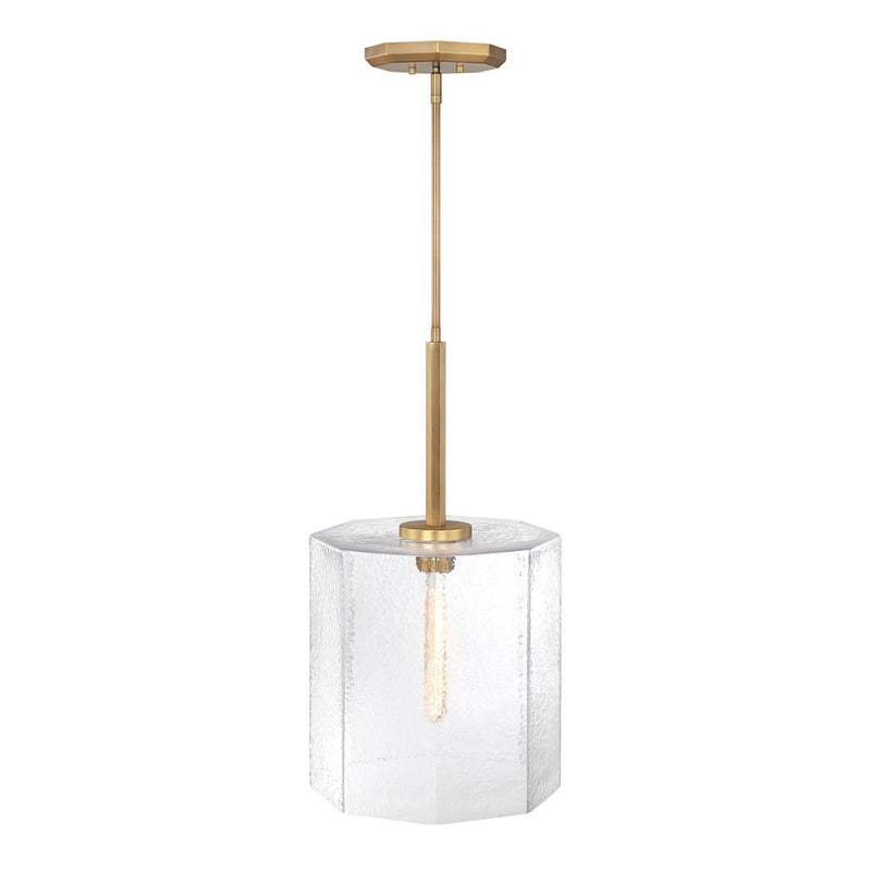 Designers Fountain Haven 1Lt 14" Geo. Pendant, Brass/Rippled