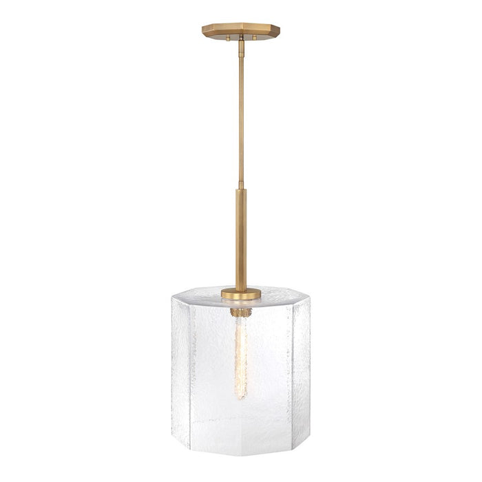 Designers Fountain Haven 1Lt 14" Geo. Pendant, Brass/Rippled
