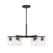 Designers Fountain Haven 6Lt Chandelier, Black/Clear Rippled - D309M-6CH-MB