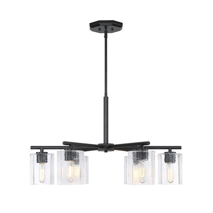 Designers Fountain Haven 6Lt Chandelier, Black/Clear Rippled - D309M-6CH-MB