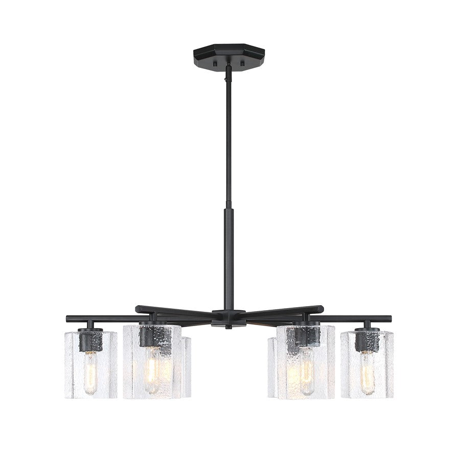 Designers Fountain Haven 6Lt Chandelier, Black/Clear Rippled - D309M-6CH-MB